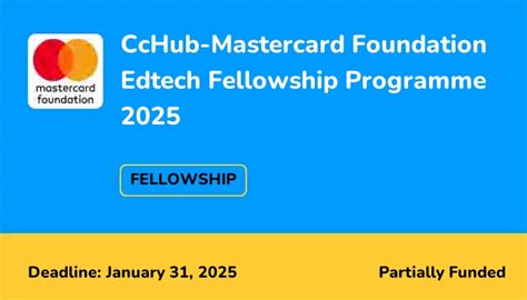 CcHub Mastercard Foundation Edtech Fellowship Programme 2025