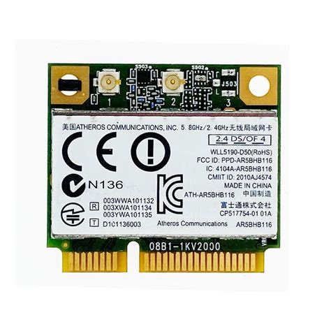 Купити Wi fi модуль HalfSize Mini PCIE Realtek AR9382 AR5BH116 802 11 b