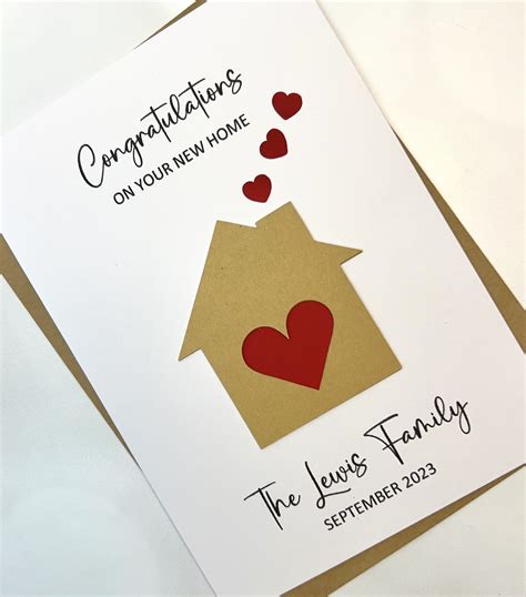 New Home Card Happy New Home Congratulations Personalized Handmade