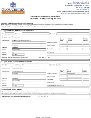 Fillable Online Planningdocs Gloucester Gov Application For Planning