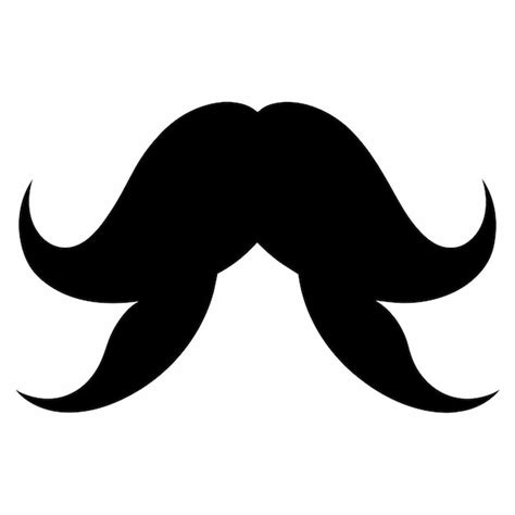 Premium Vector | A black and white picture of a mustache with a black ...