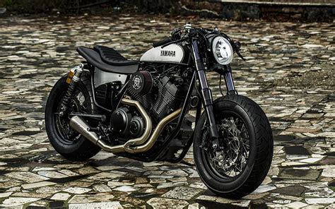 Yamaha Xv Yard Built Speed Iron Cafe Racer En Blanco Y Negro