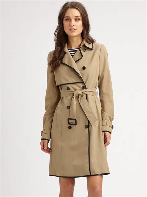 Theory Giora Trench Coat In Khaki Natural Lyst