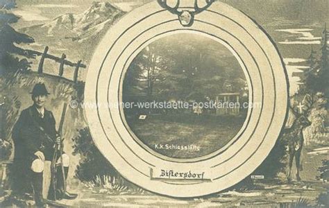 Fotokarte Zistersdorf Schiessstätte um 1905 Wiener Werkstätte Postkarten