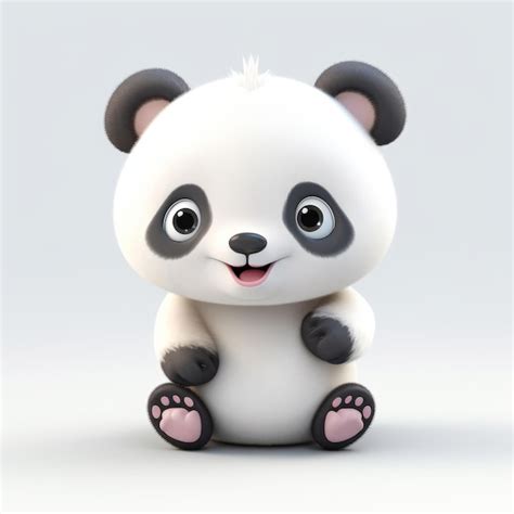 Amig Vel Rindo Panda Personagem De Desenho Animado D Fofo Pixarstyle