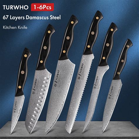 TURWHO Juego De Cuchillos De Cocina De 1 A 6 Piezas 67 Capas Cuchillo