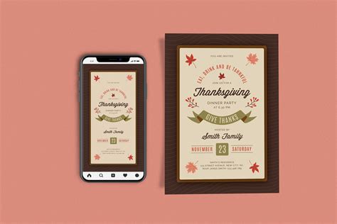 Thanksgiving Dinner Invitation | Creative Market