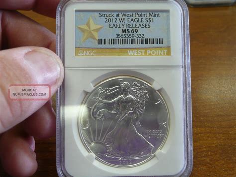 2012 W Ms69 Ngc Silver Eagle Early Release Struck At West Point