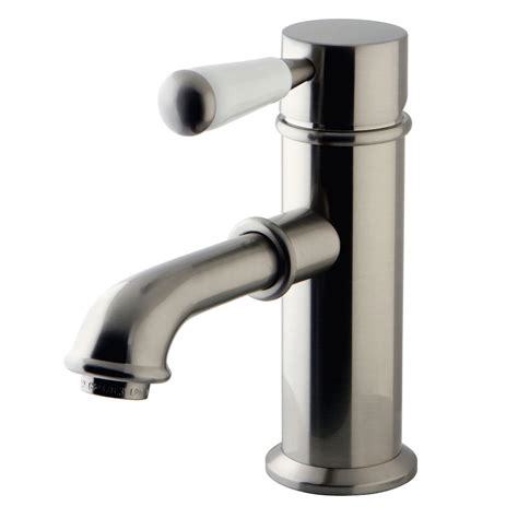 Kingston Brass Paris Single Hole 1 Handle Mid Arc Bathroom Faucet In Satin Nickel The Home