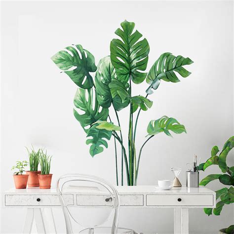 Tropical Leaves Plant Wall Sticker Decal For Home Living Room Nursery