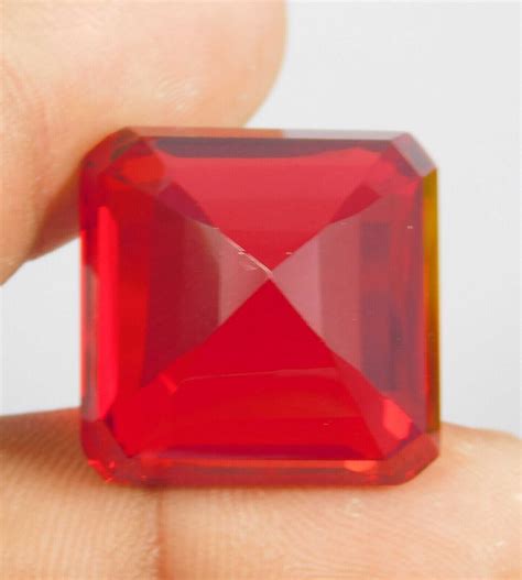 Natural 100 Ct Shiny Red Topaz Square Cut Brazilan Loose Egl Certified