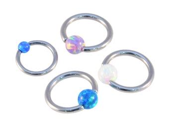 Purple Opal Captive Bead Ring Opal Hoops Daith Earring Rook Tragus