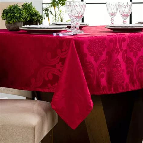 Toalha Mesa Jacquard Luxo Tecido Grosso 4 Lugares Vermelho MercadoLivre