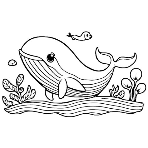 Kids Coloring Page Whale · Creative Fabrica