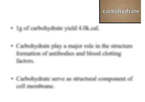 SOLUTION: Significance of carbohydrates - Studypool 