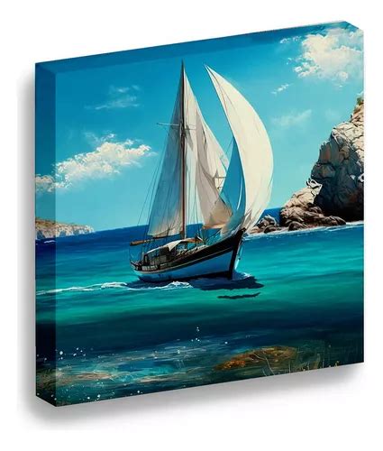 Cuadro Lienzo Canvas Velero Navegando Costa Comedor 80 120cm Meses