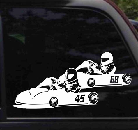 2 Go Karts Racing Decal Sticker Etsy