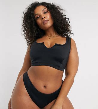 ASOS DESIGN Curve Recycled Mix And Match Thong Bikini Bottom In Black