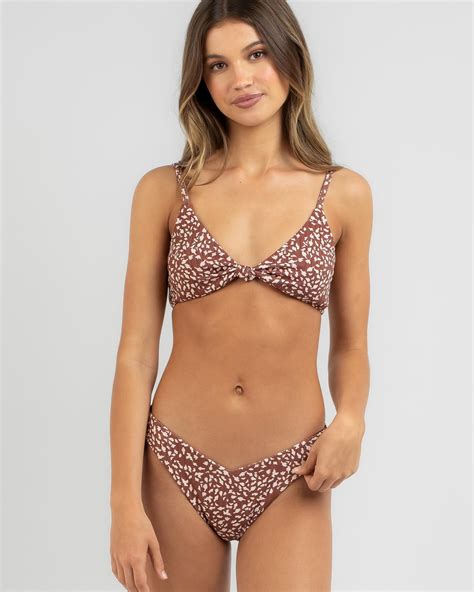 Shop Roxy Pt Rib Roxy Love The Sunseeker Bikini Bottom In Rustic Brown