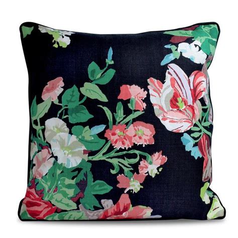 Black Floral Pillow Floral Pillows Colorful Pillows Pillows