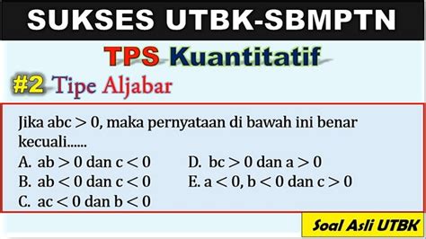 Tps Kuantitatif Tipe Aljabar Youtube