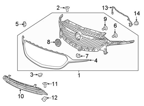 Buick Enclave Grille Upper Lower W O Avenir