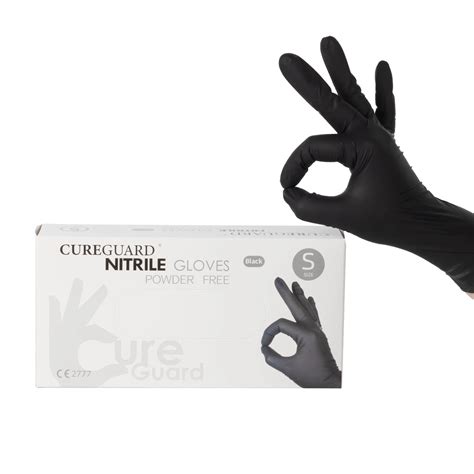 En455 Disposable Medical Examination Black Nitrile Glove Powder Free