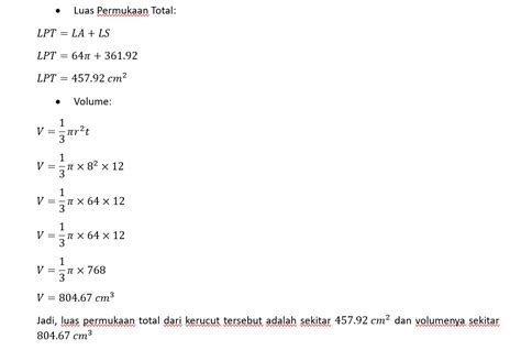 3 Ciri Ciri Kerucut Dan Rumusnya