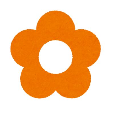 オレンジの花のイラスト・マーク（葉なし）: シンプルでかわいい無料イラスト