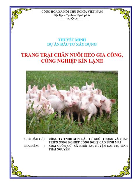 PDF Lập dự án trang trại chăn nuôi heo gia công khép kín DOKUMEN TIPS