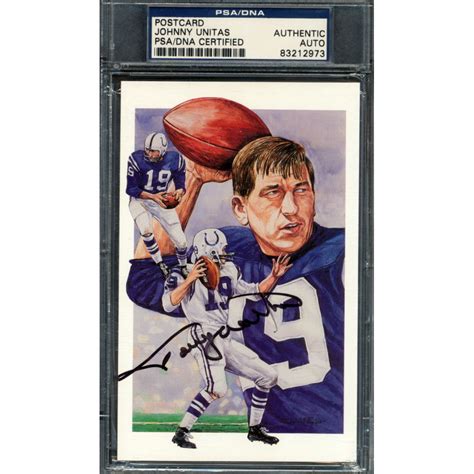 Johnny Unitas Signed 1991 Legends Postcard Psa Pristine Auction