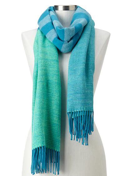 Cozy Colorblock Stripe Scarf Everything Turquoise