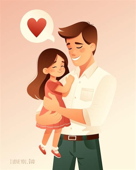 Premium Vector Dad Holds His Daughter In His Arms And They Are Happy