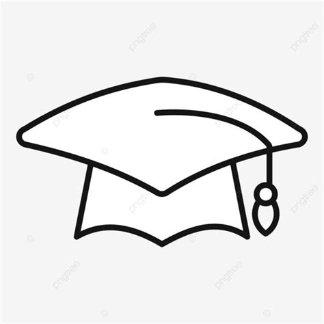 Vector De Contorno De Icono De Sombrero De Graduación De Diploma PNG