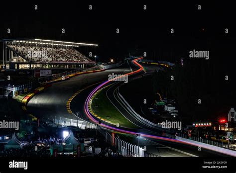 Cars In Action By Night Raidillon Eau Rouge During The Totalenergies