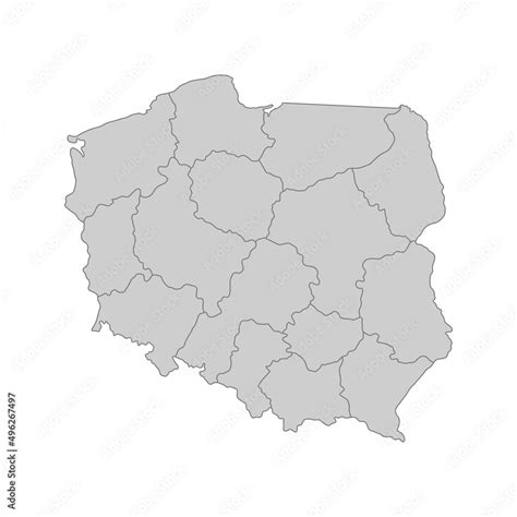 Fototapeta mapa świata dla dzieci Outline political map of the Poland