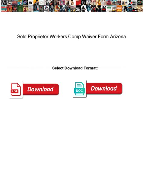 Fillable Online Sole Proprietor Workers Comp Waiver Form Arizona Sole