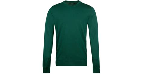 J Lindeberg J Lindeberg Lyle Light Merino Crew Neck Forest In Green