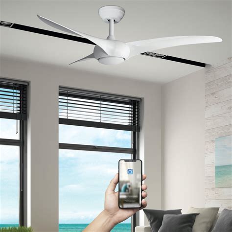 Ventilateur De Plafond Design Blanc Avec T L Commande Fanelite