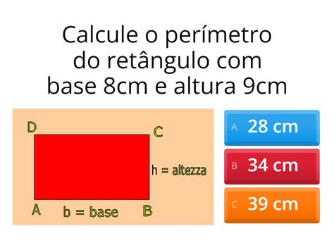 Perimetro e área Questionário