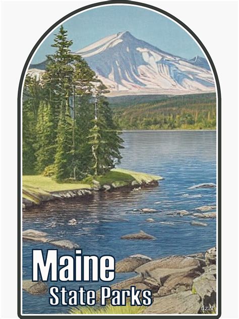 Maine State Parks Illustration Sticker For Sale By Dzzt Redbubble