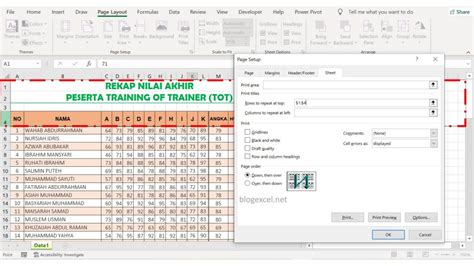 Cara Cetak Judul Tabel Setiap Halaman Blog Tutorial Microsoft Excel