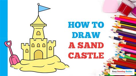 How To Draw A Sand Castle Easy Step By Step Drawing Tutorial For