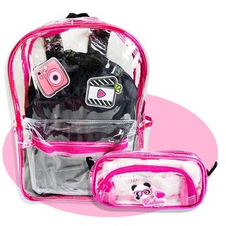 Mochila Bolsa De Costa Transparente Luluca Pandinha Escolar Yotuber