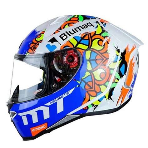 Casco Mt Revenge 2 Moto 3 A0 Blanco Perla Brillante Punto Llantas