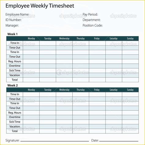 Free Excel Timesheet Template with formulas Of 6 Free Excel Timesheet ...