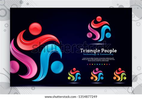 Triangle Abstract Illustration Synergy People Crowd Stock Vector