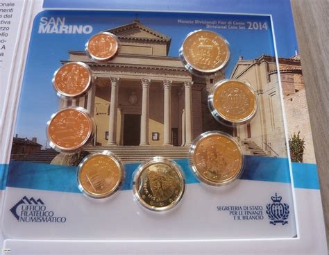 Euro Set BU FDC San Marino 2014 Coins From 1 Cent To 2 Euro