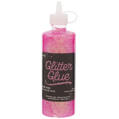 Neon Pink Glitter Glue 4 Ounces Hobby Lobby 2253847