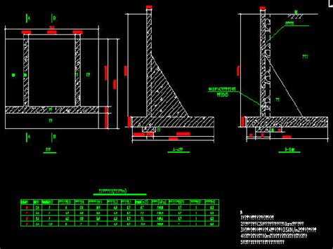 高6m、7m、8m、9m扶壁式挡墙设计图5张cad（c30混凝土浇筑） 路桥节点详图 筑龙路桥市政论坛